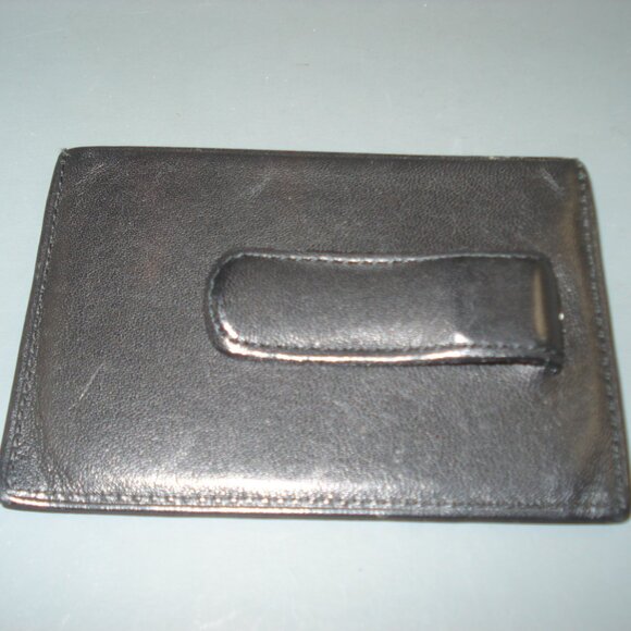 Tumi Black Leather Slim Card Case Wallet - Picture 2 of 4